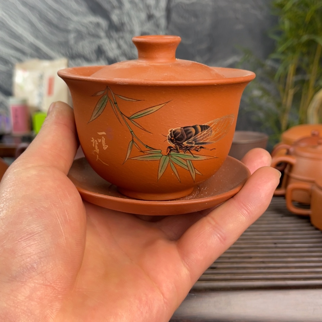 紫砂茶壶小煤窑大红袍盖碗