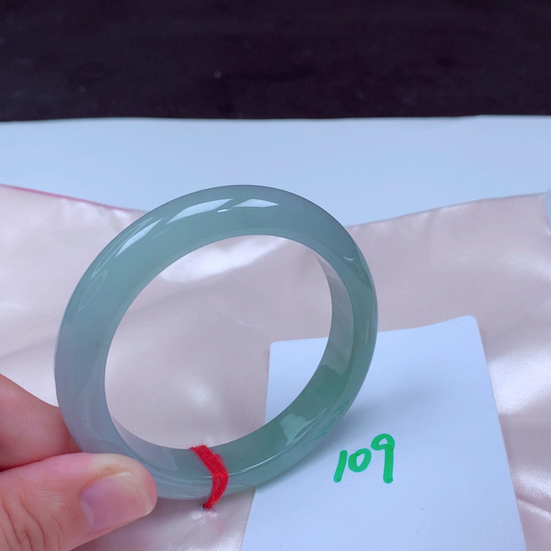 未镶嵌手镯翡翠缅甸天然A货翡翠手镯53.7