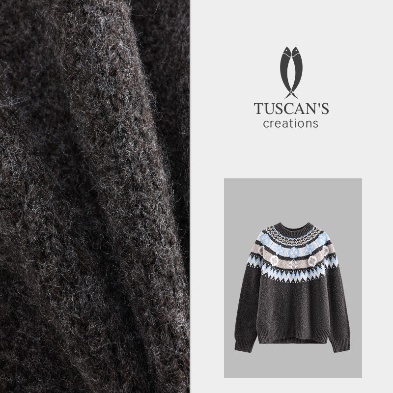 TUSCAN'S CREATIONS秋冬女士通勤百搭长袖套头毛织衫时代双鱼