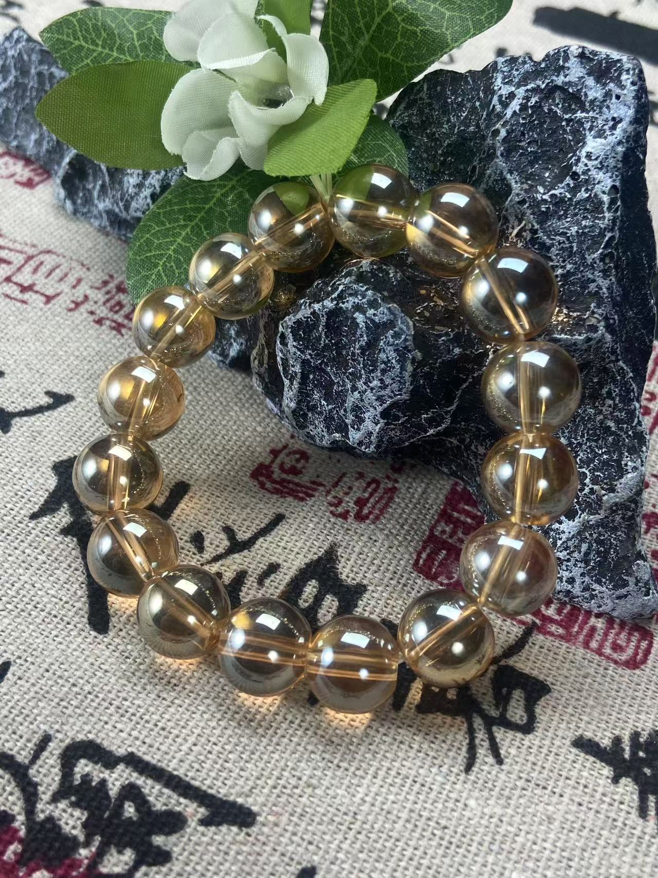 136 金珀色串链单珠卡10-12mm--多样性发其一气质国风玉串链629