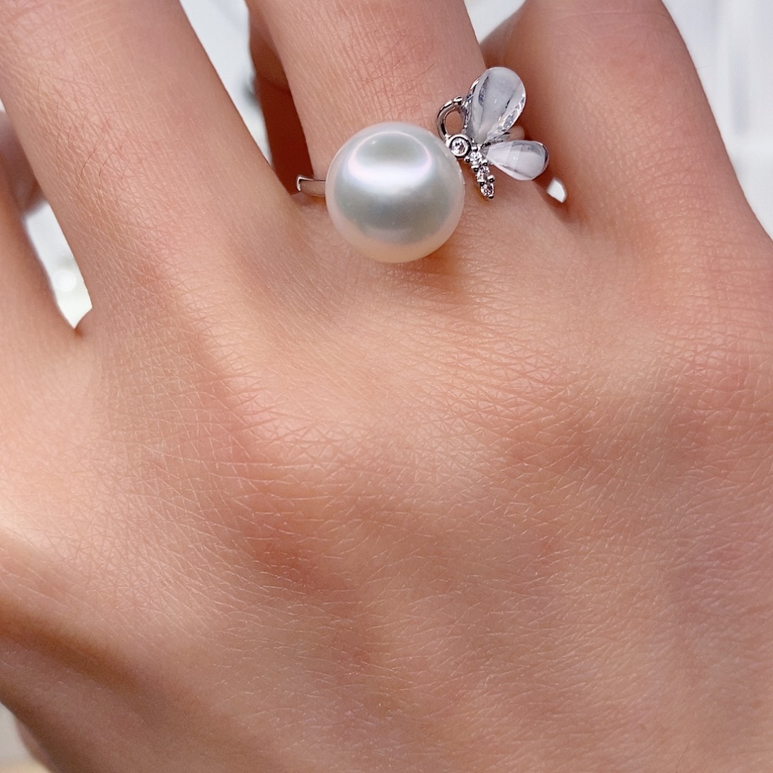 淡水珍珠戒指银S925镶嵌