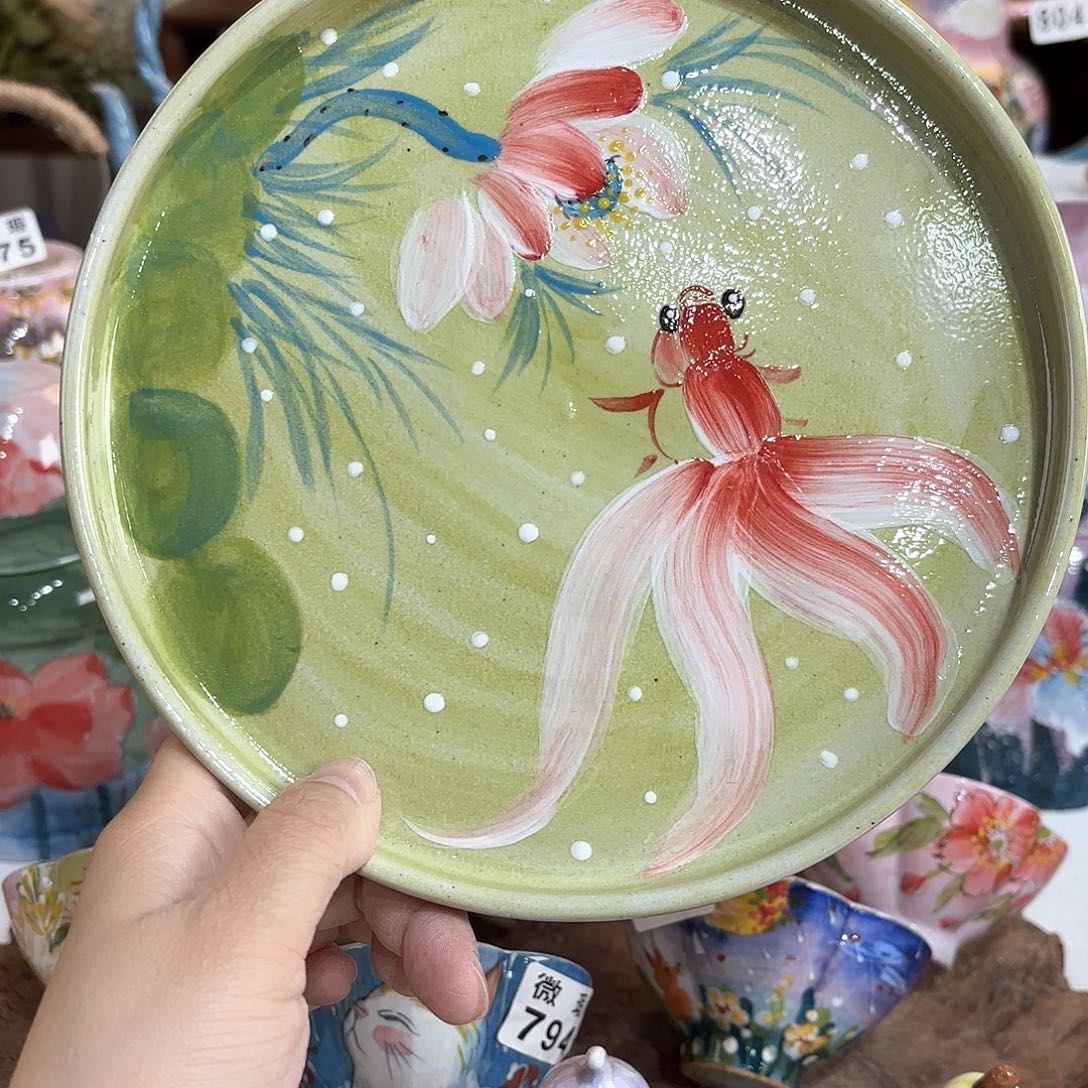 景德镇手绘高温釉下彩陶瓷茶具