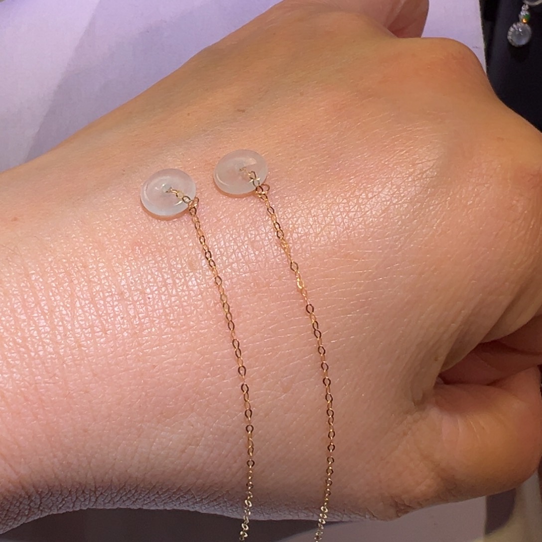 翡翠颈饰18K金镶嵌耳环