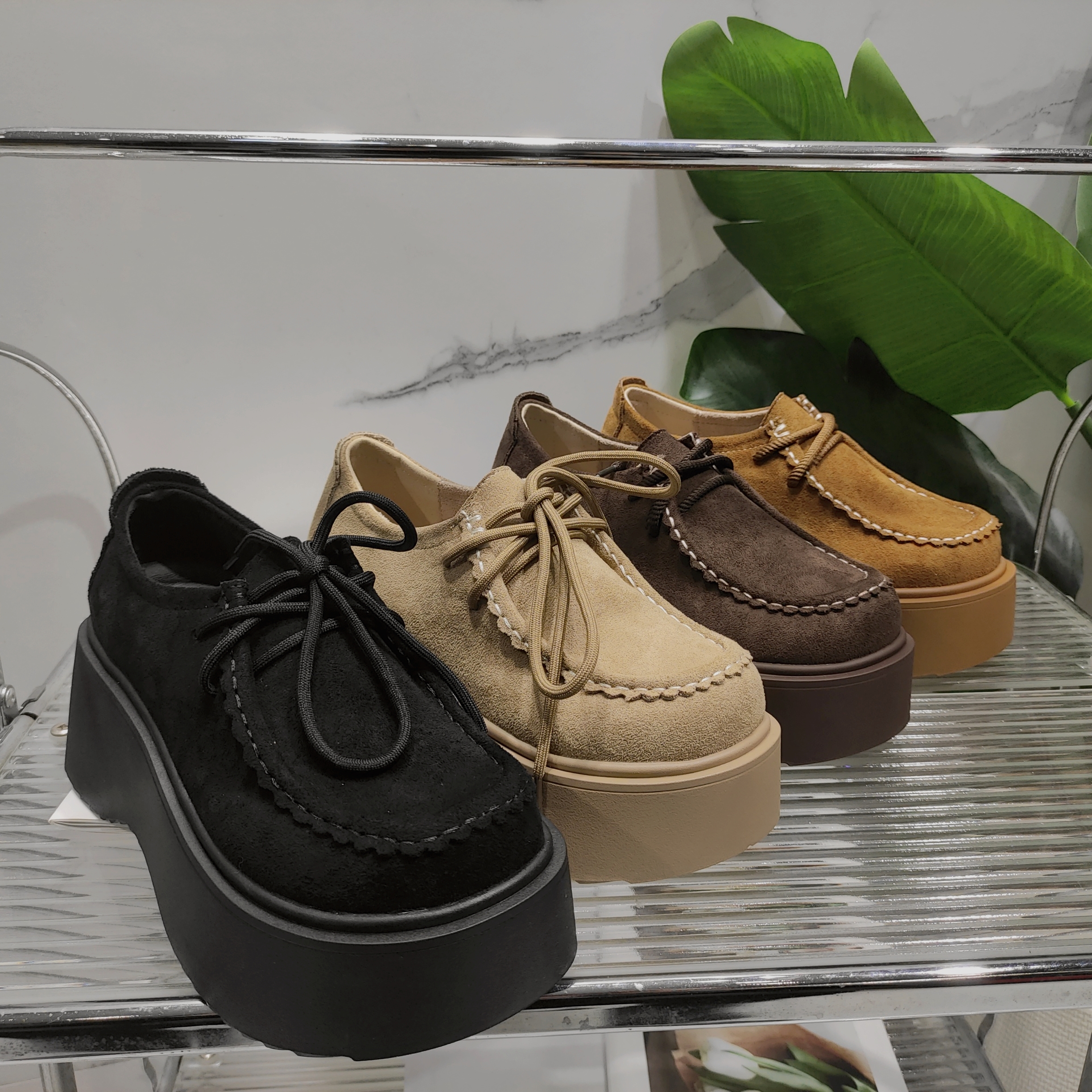 复古厚底增高小个子新款懒人休闲勃肯豆豆鞋715(厚底豆豆鞋)