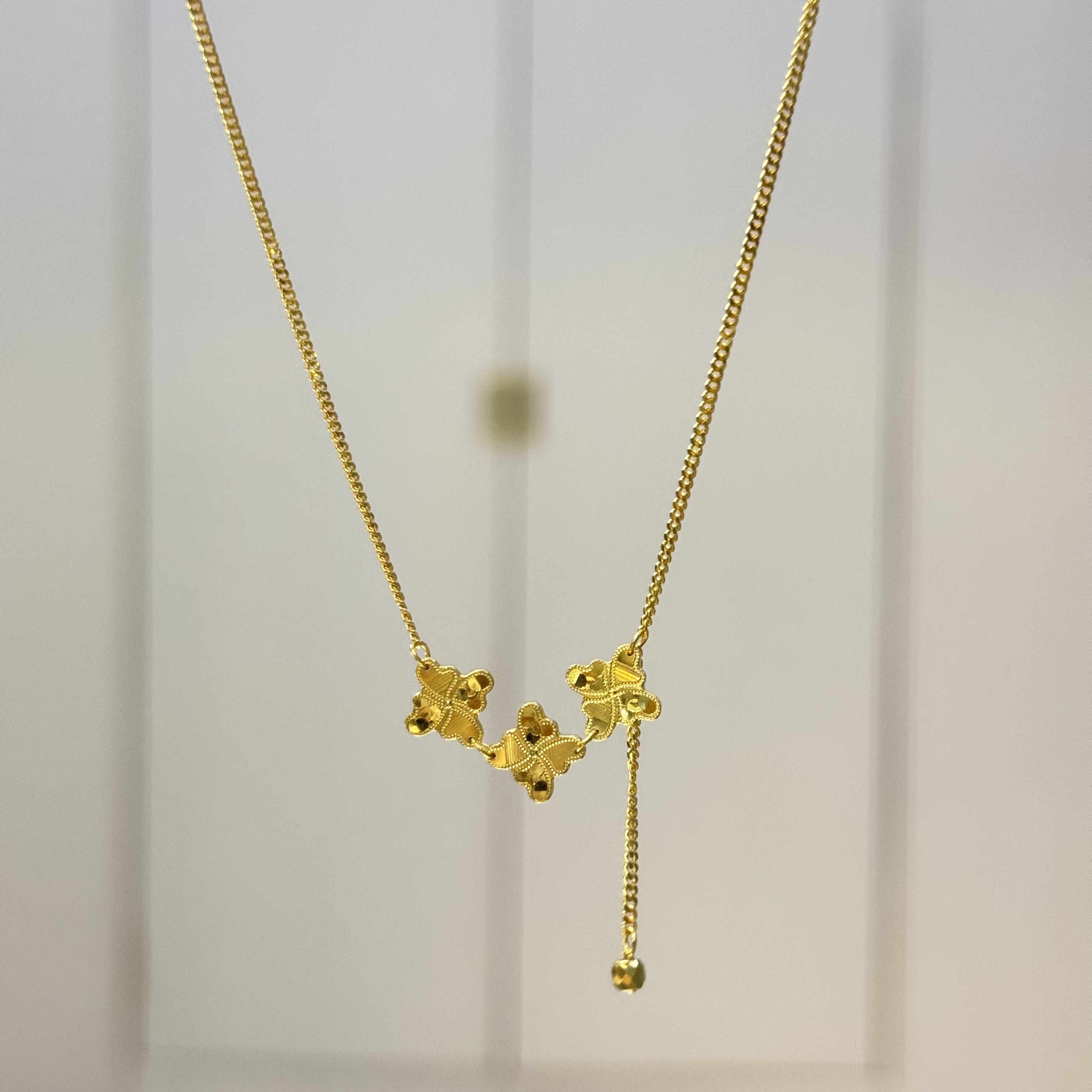 PT950【PT双拼三幸运套链】铂金950首饰/7.19/