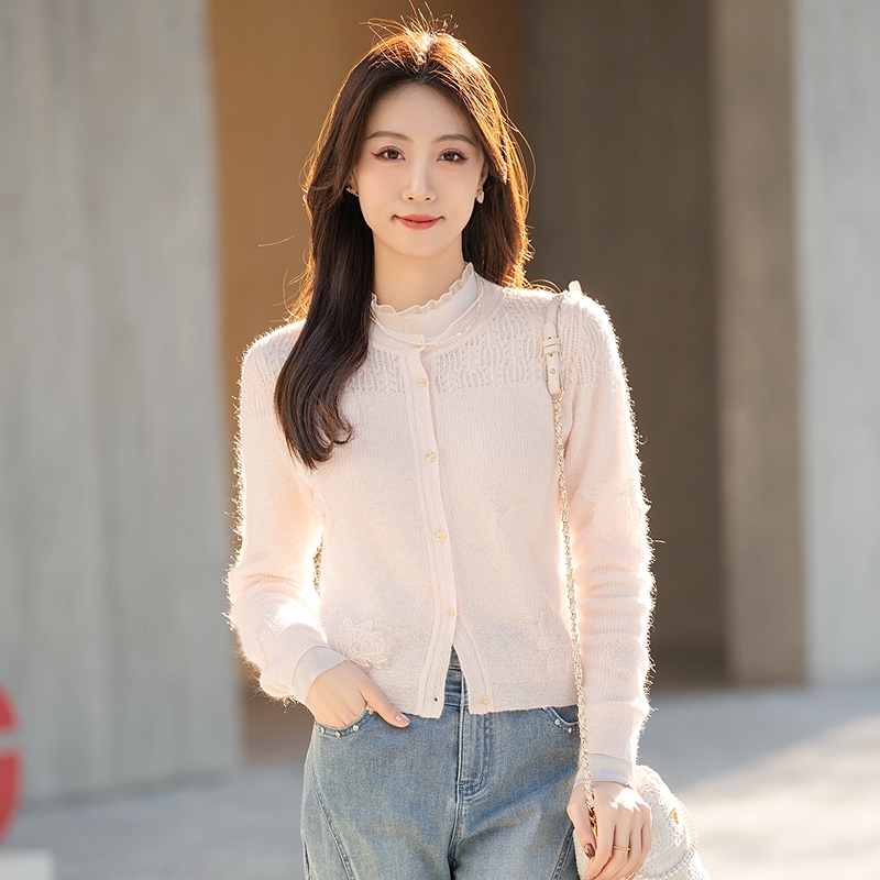 【温柔甜美风】浪漫针织开衫含羊毛马海毛DOUBLOVE贝爱25春季新款