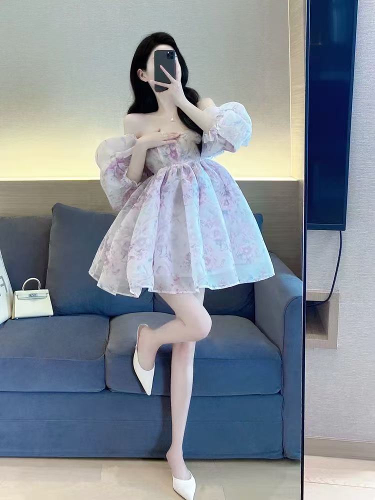 甜美长裙 时尚泡泡袖短款法式 直播间专属链接