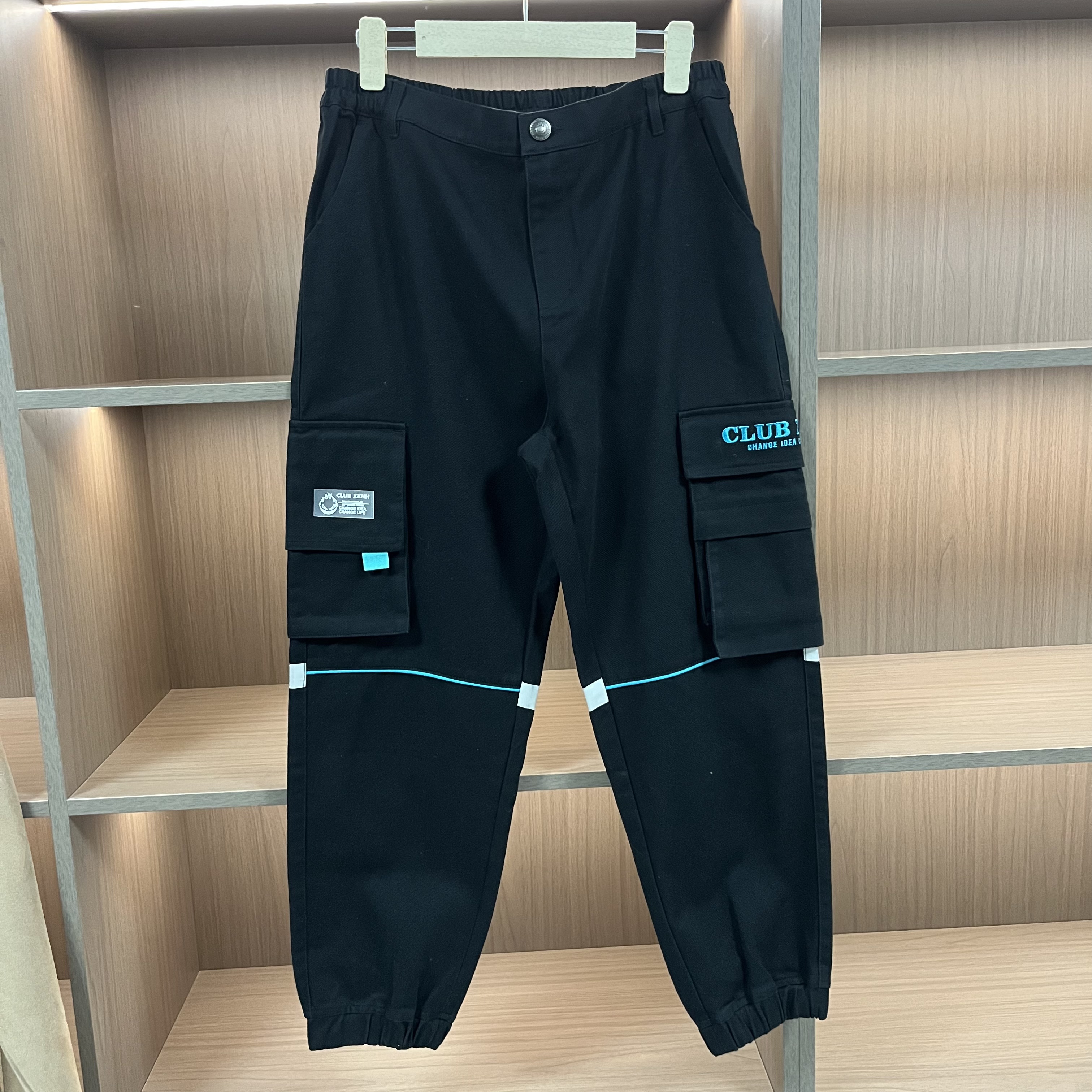 春秋情侣百搭撞色线条工装裤DZCSGZK3616