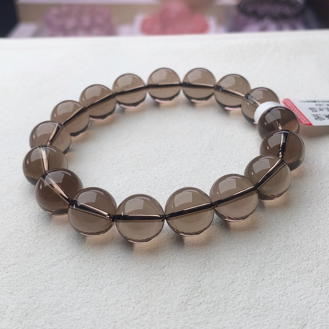 水晶未镶嵌手串茶晶