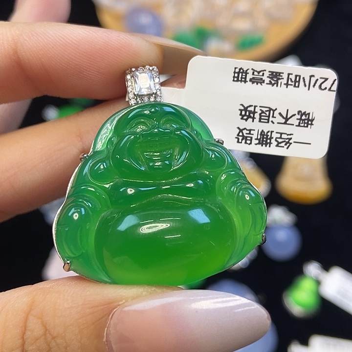 玛瑙/玉髓银S925镶嵌颈饰佛公吊坠