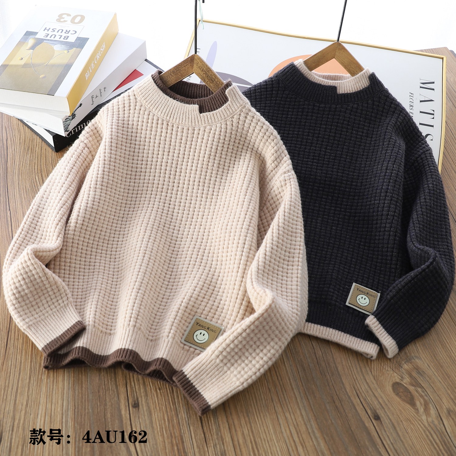 DU4长袖男4au162针织毛衣冬季中大童韩版帅气童装