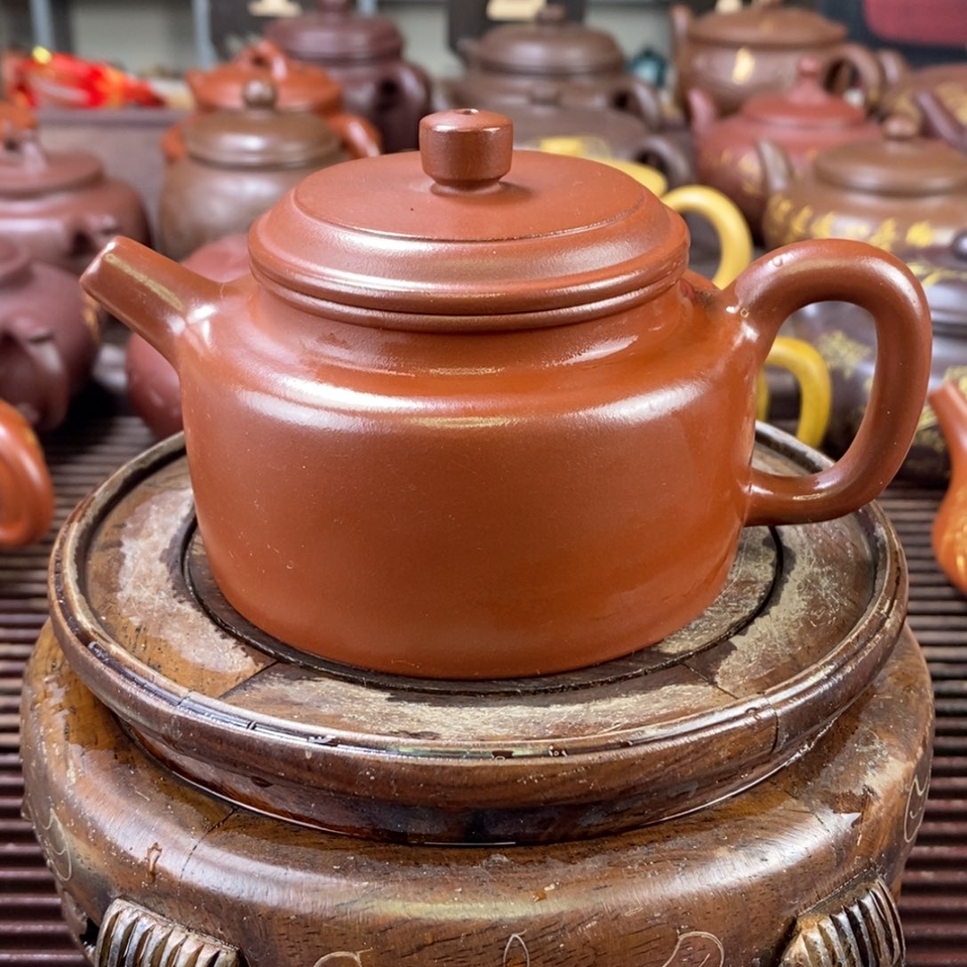 紫砂茶壶白11 德钟 红皮龙