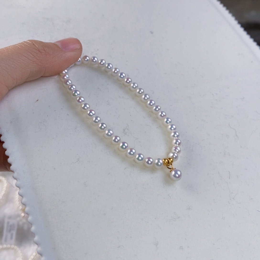 淡水珍珠手绳18K金镶嵌