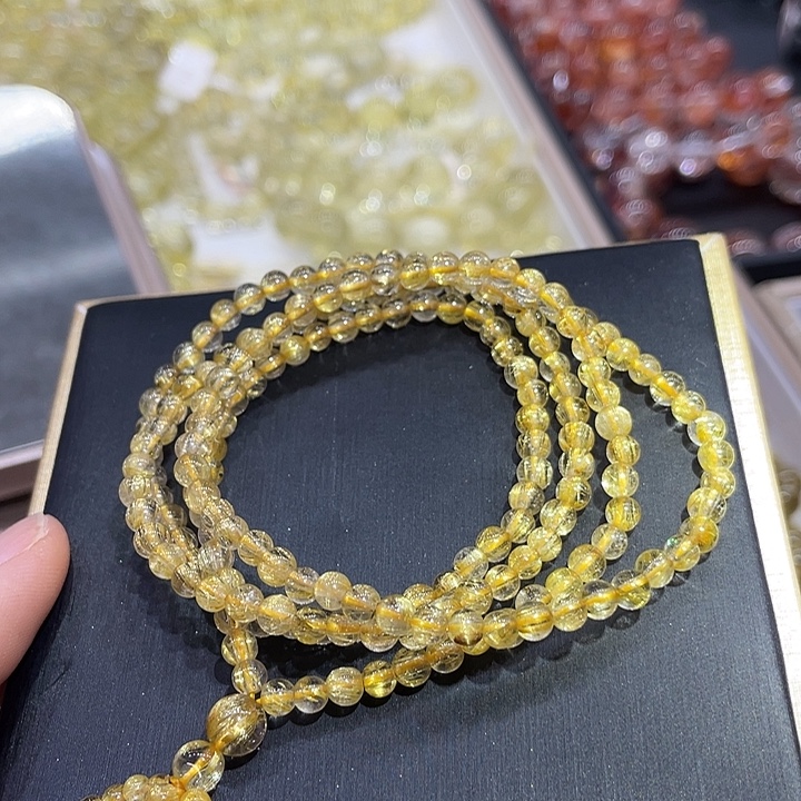 珠宝半成品未镶嵌水晶4mm发晶多圈