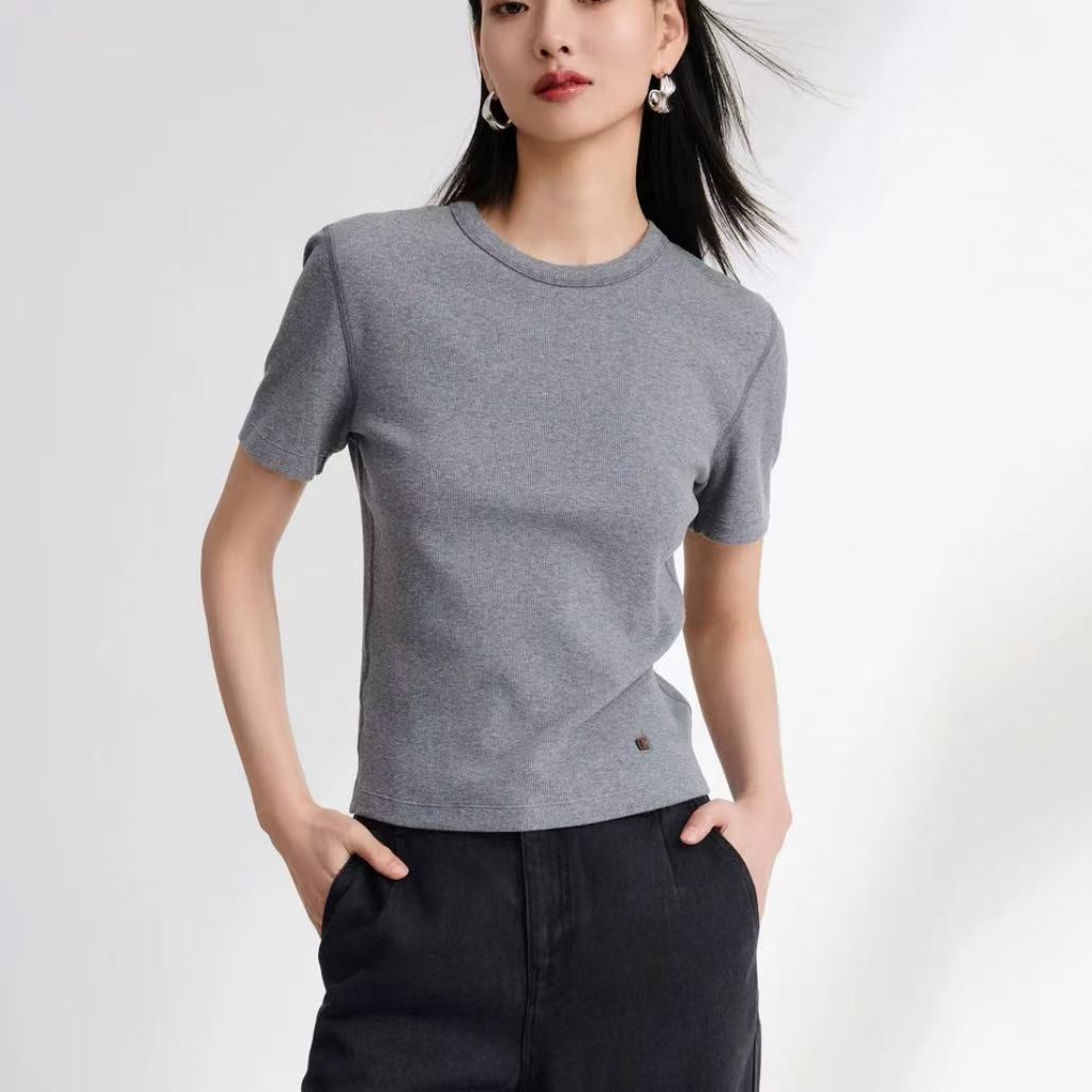 【自由感】棉混纺内搭打底T恤衫 788