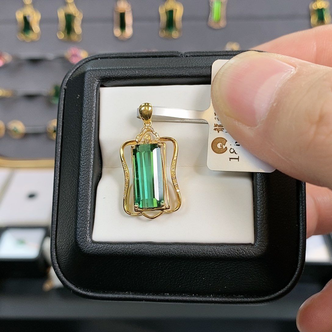 碧玺颈饰18K金镶嵌天然