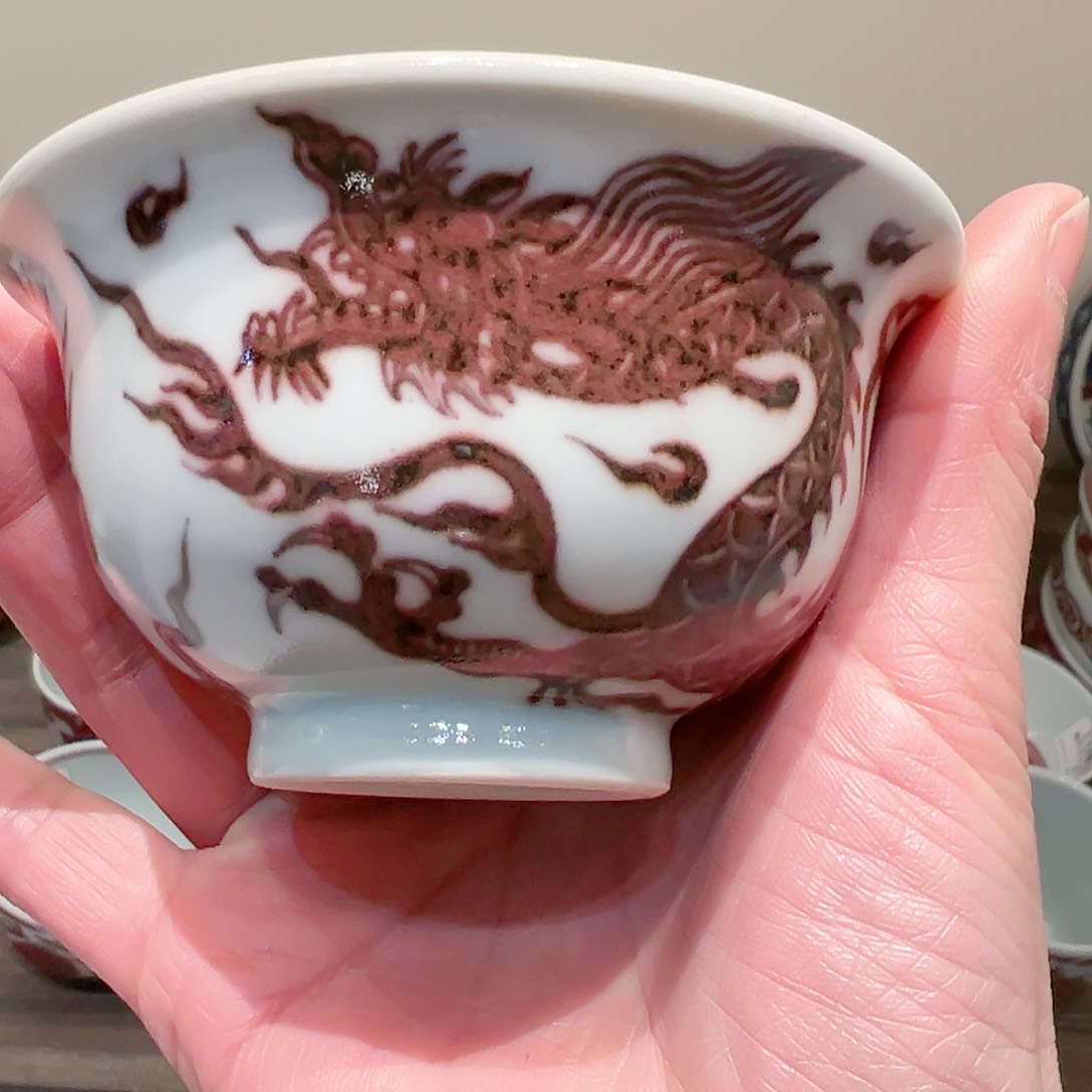 畅怀堂原矿釉里红主人杯