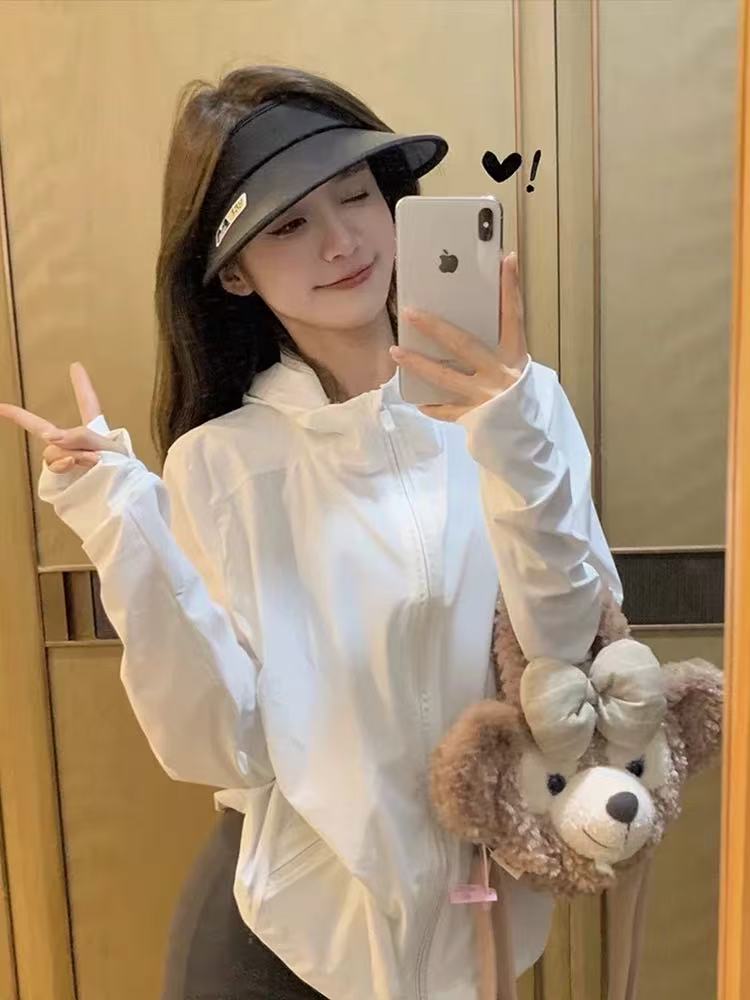 408  夏季新款轻薄款防晒服女连帽开衫运动外套A73 A92 H22