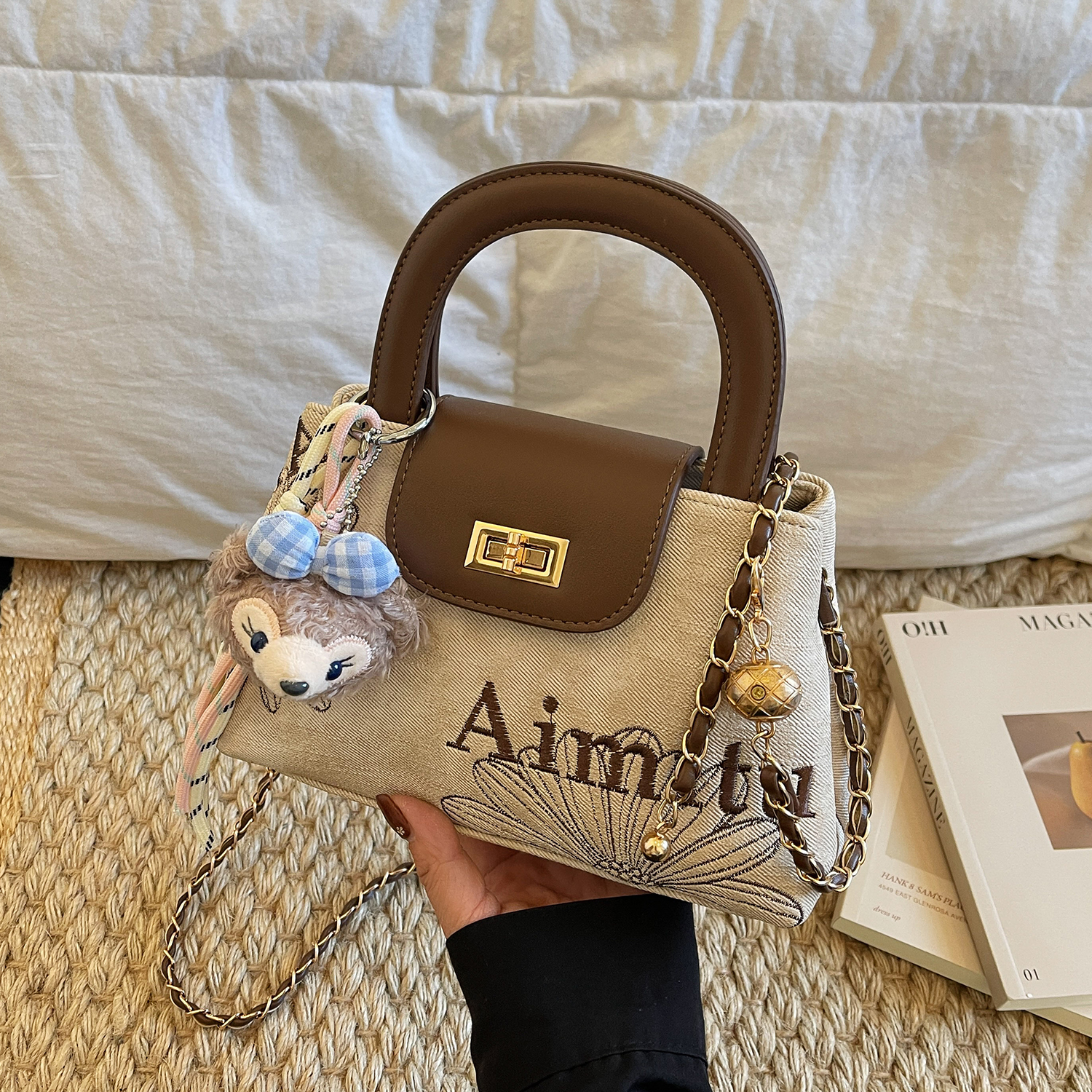 艾米兔女包2025新款时尚潮流洋气百搭简约通勤文艺休闲手提斜挎包