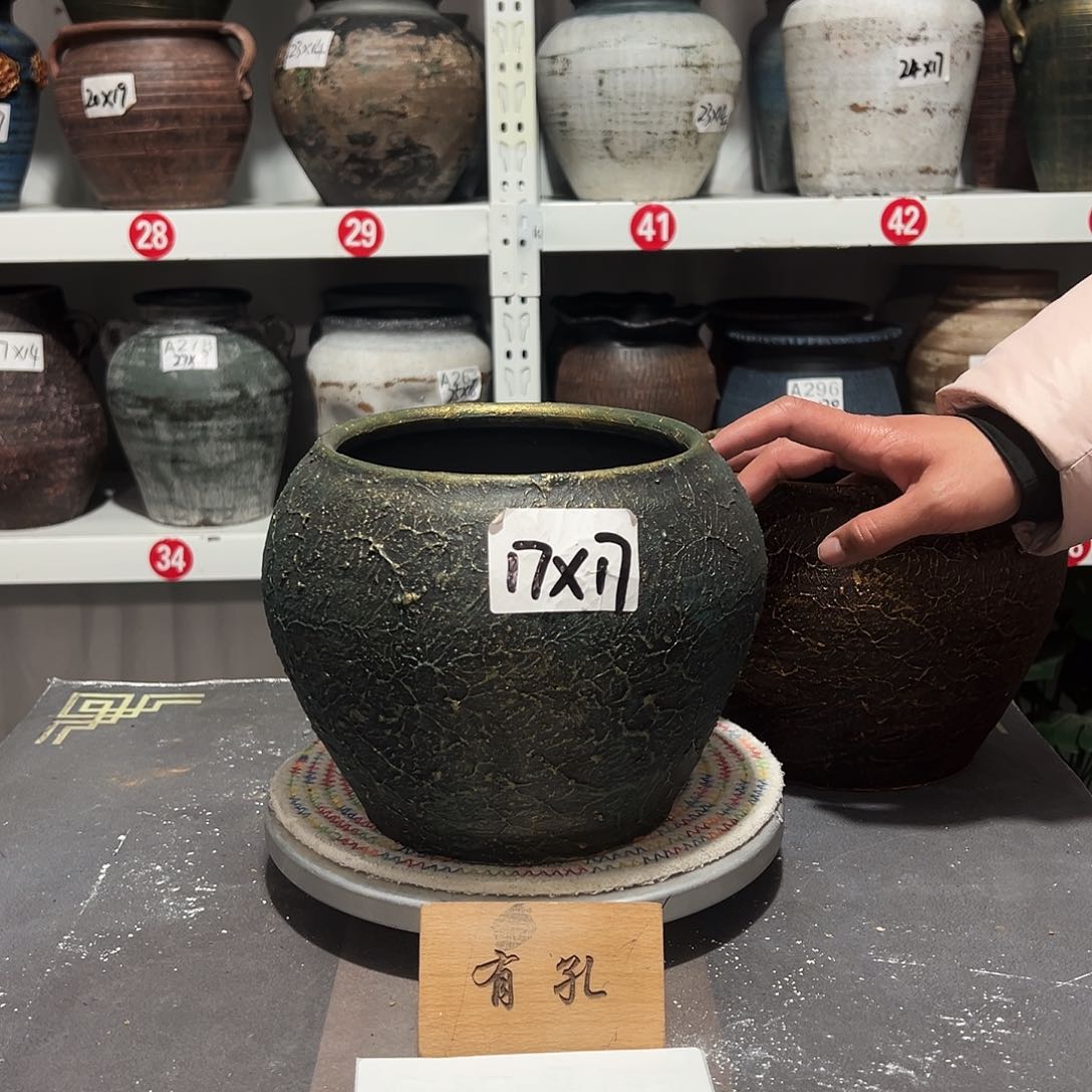 红陶60绿色带孔发货