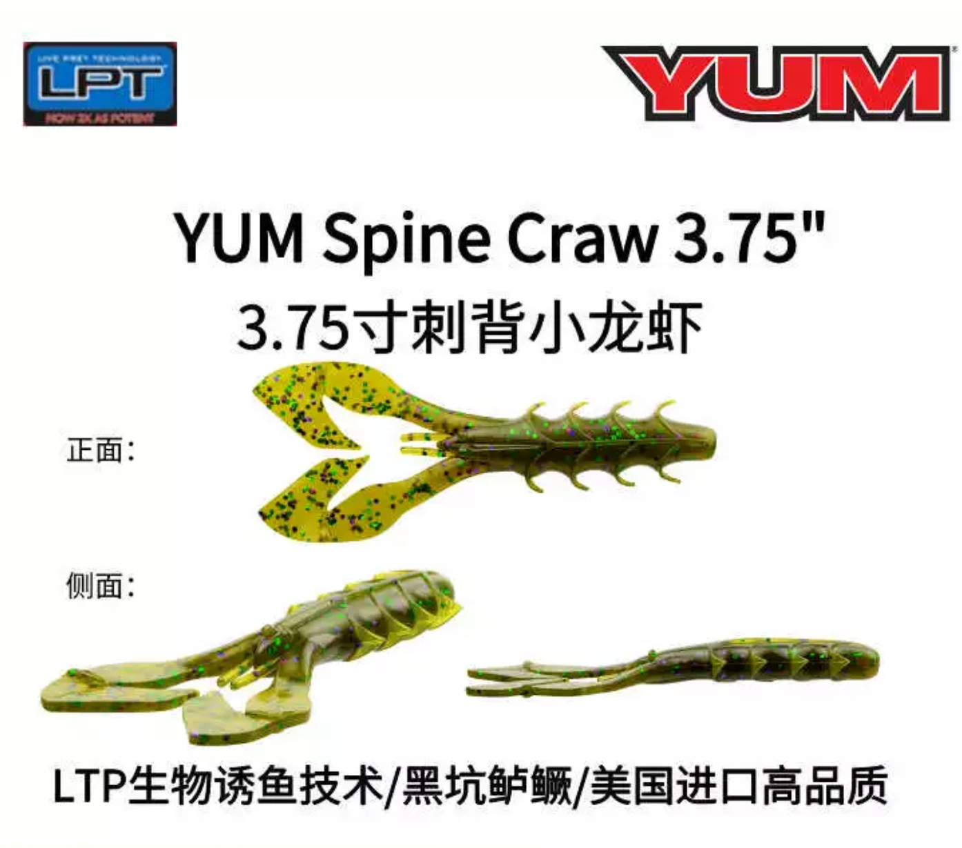 美国YUM宇姆 Spine CRAW刺背小龙虾