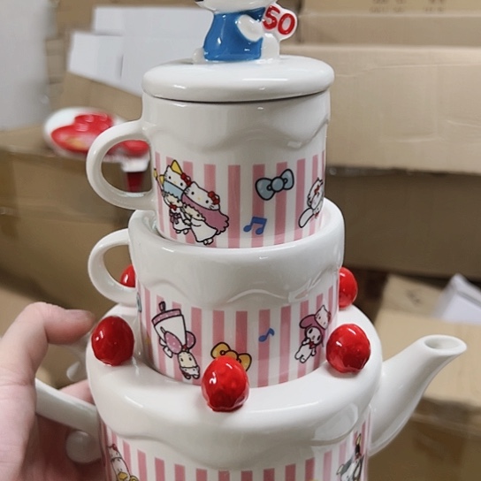 壶微瑕可爱特价处理送kt美乐蒂盖子