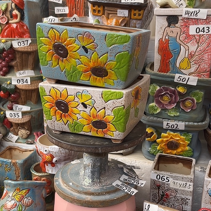 粗陶材质多肉花盆