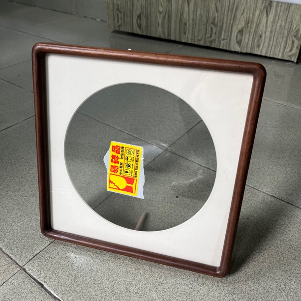 30*30cm北美黑胡桃双面透明玻璃树叶画剪纸书法榫卯弹珠相框摆台