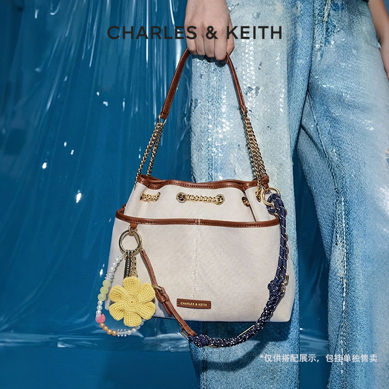 CHARLES & KEITH通勤大容量绳结包挂单肩托特包女20782617