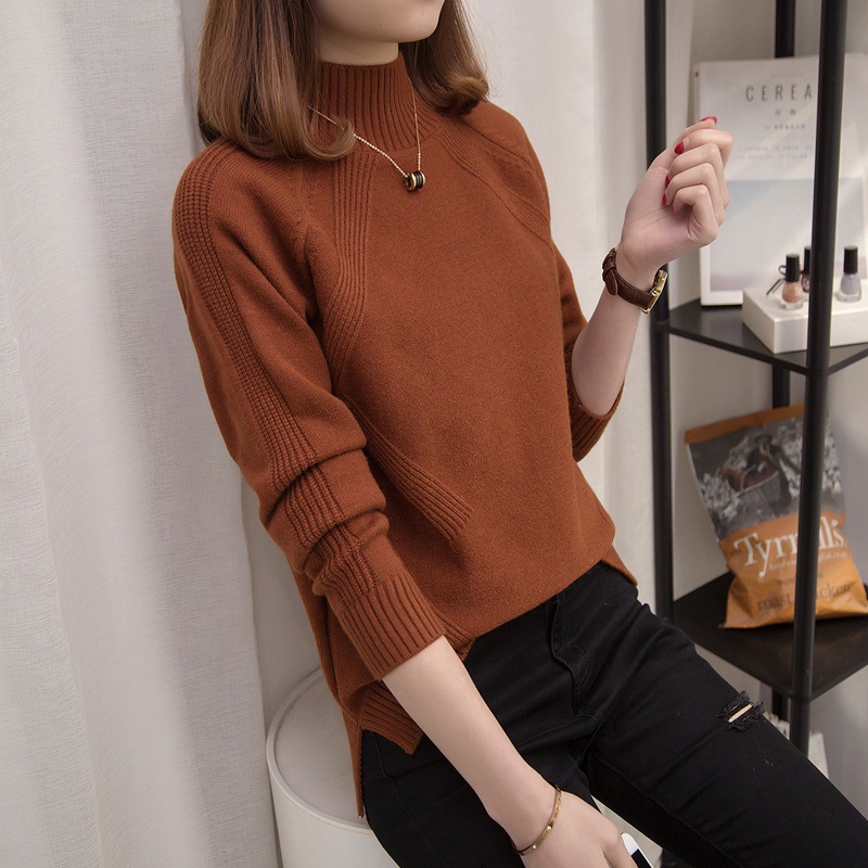 半高领打底时尚上衣针织衫加厚毛衣2023韩版秋冬装女保暖女装新款