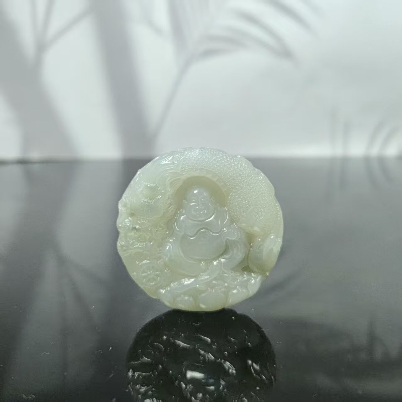 Q和田玉御龙佛公吊坠2813
