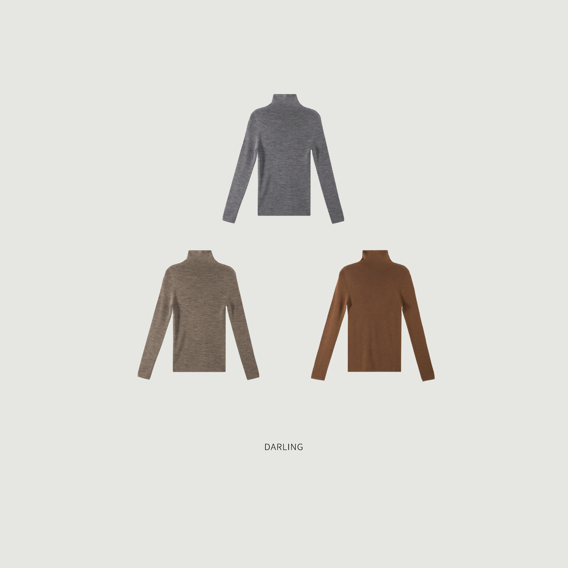 大琳Darling 德国扬子纱无缝一体高领修身显瘦针织衫长袖2025秋冬