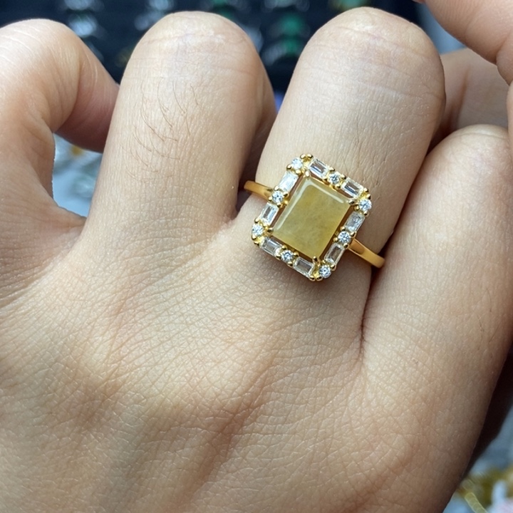 翡翠戒指银S925镶嵌戒指