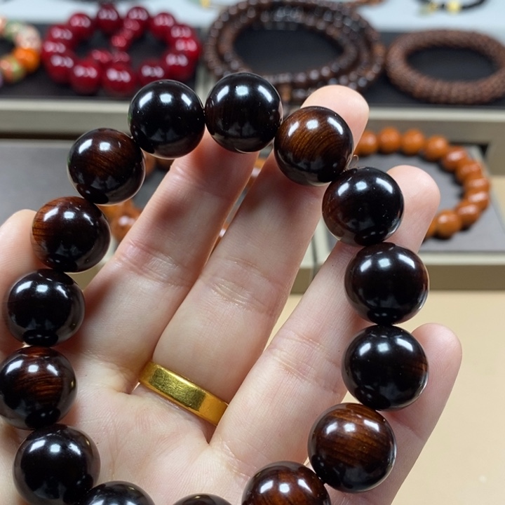 柏木手串/手链1.5崖柏黑油雷 击