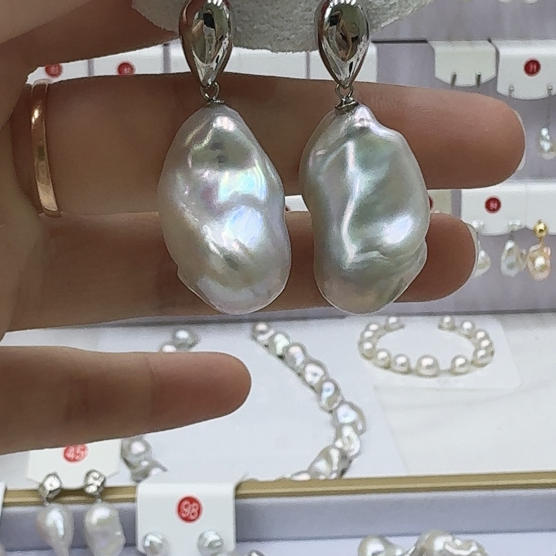 戒指银S925镶嵌淡水珍珠晴***3