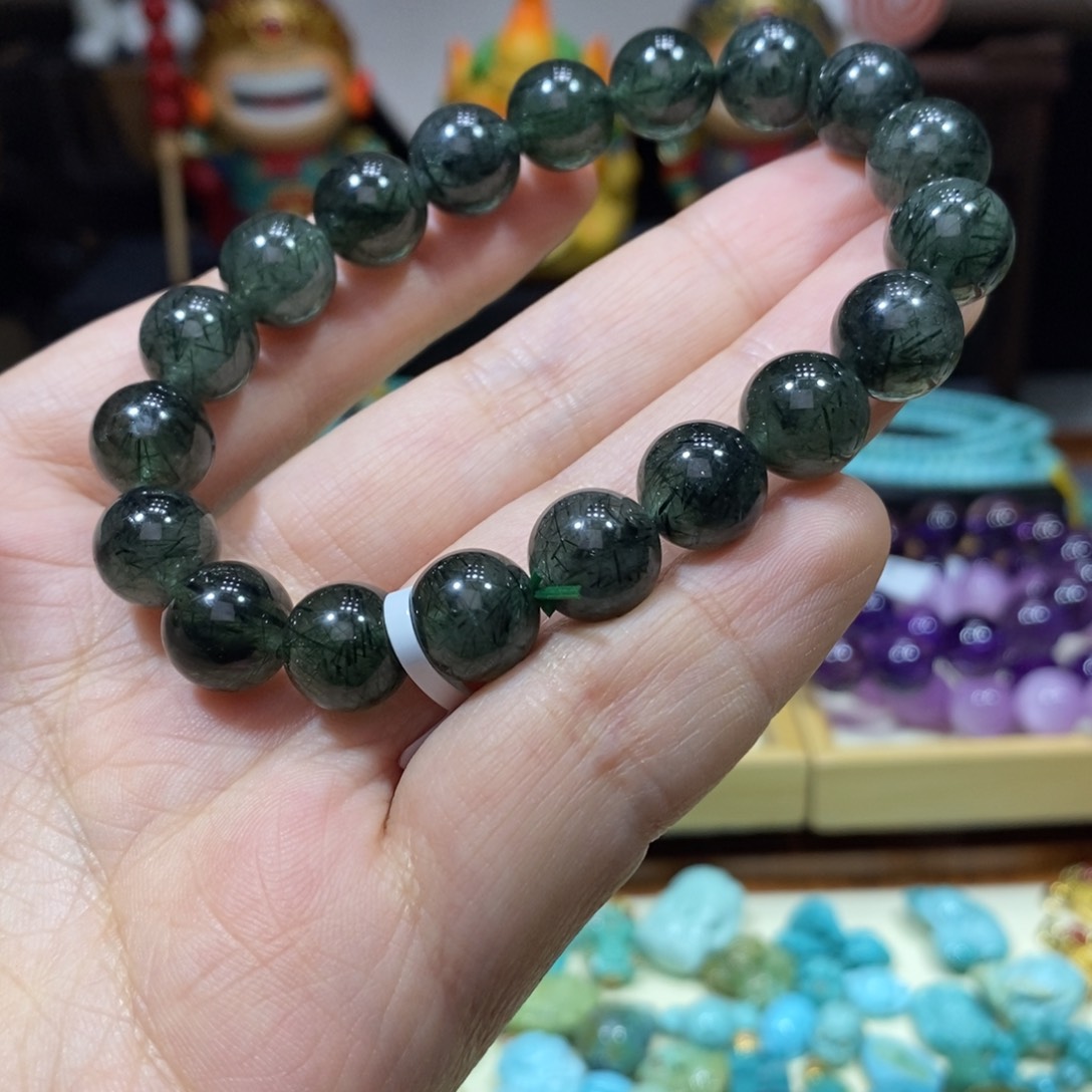 绿水晶手链未镶嵌绿发晶10.8MM