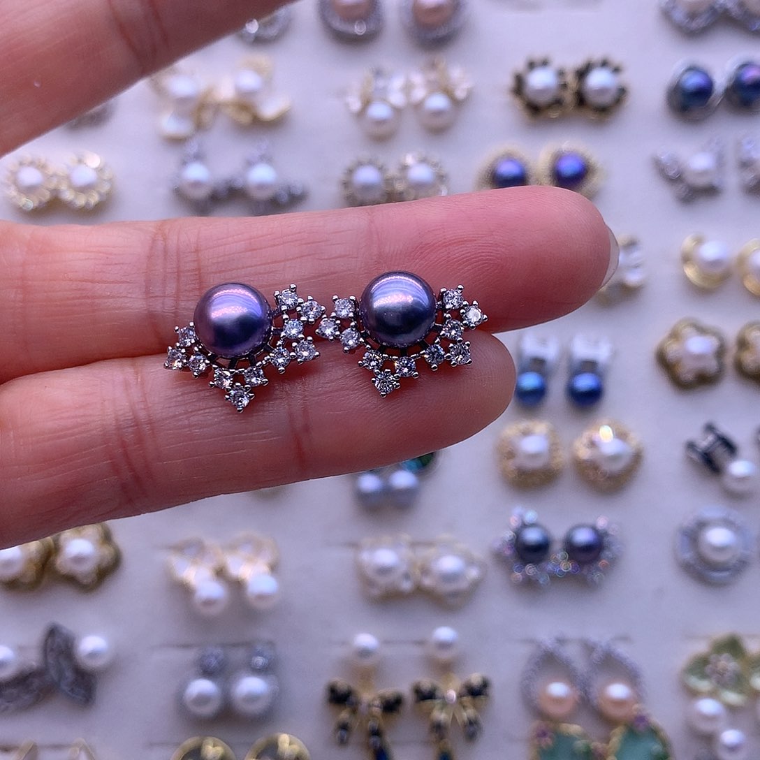 淡水珍珠耳饰合金