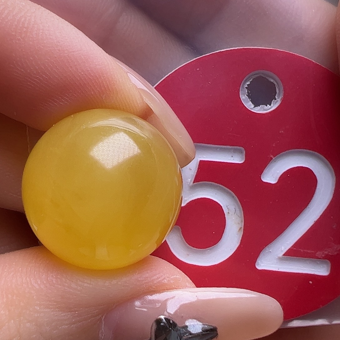 蜜蜡未镶嵌珠宝奇石17mm鸡油黄圆珠