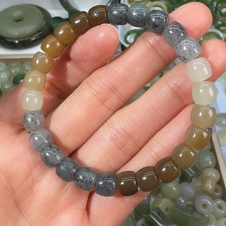 均***均和田玉（糖玉）未镶嵌手链拍2