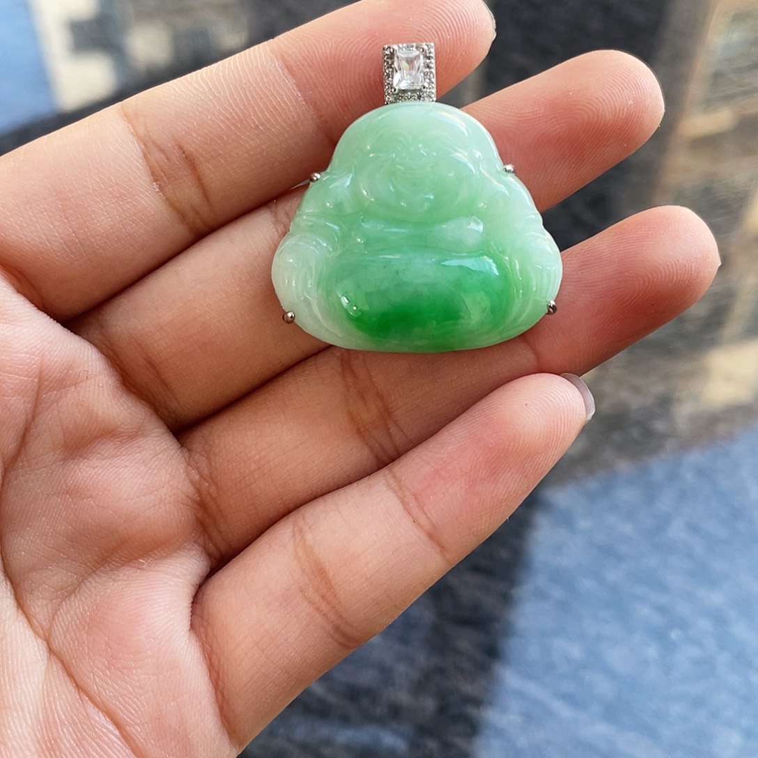 欢***2翡翠银S925镶嵌颈饰