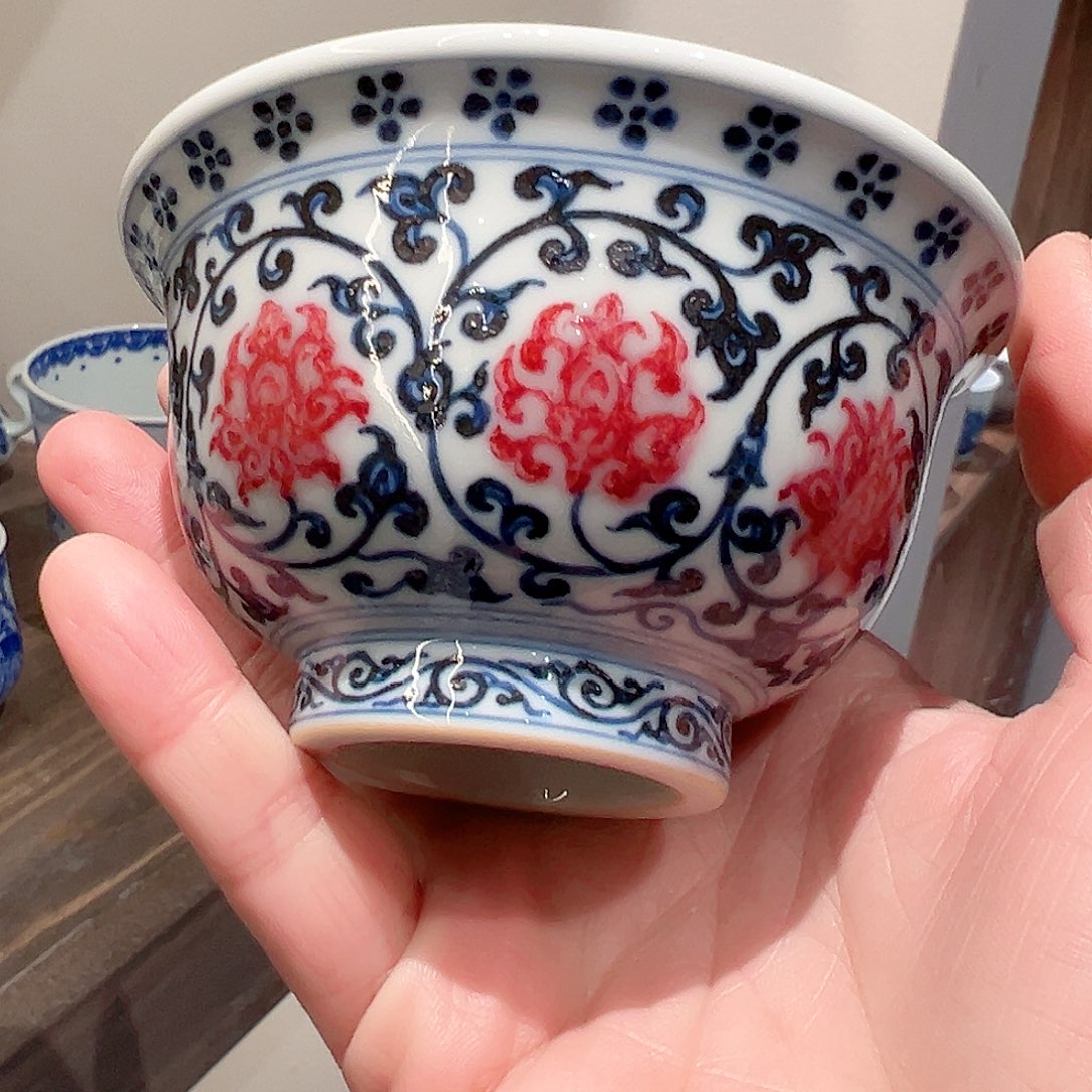 不晓堂柴窑原矿青花釉里红