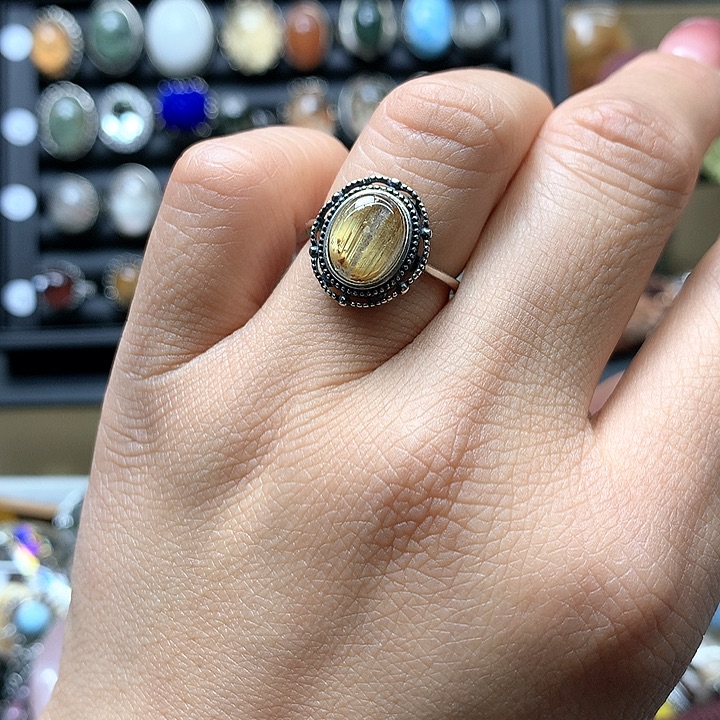 水晶戒指水晶银S925镶嵌