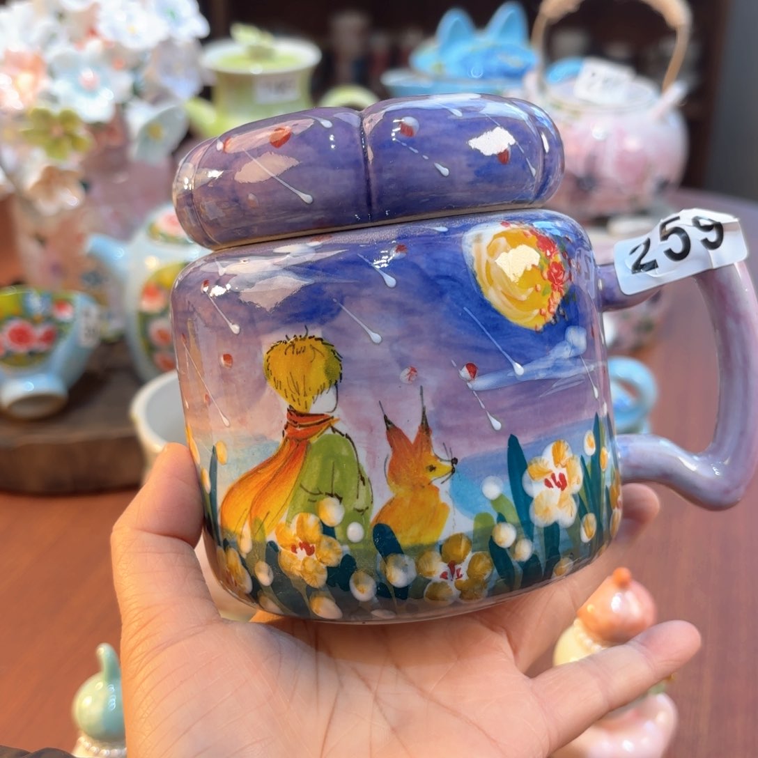 景德镇手绘高温釉下彩陶瓷茶具