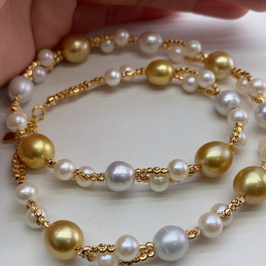 海水珍珠项链银S925镶嵌