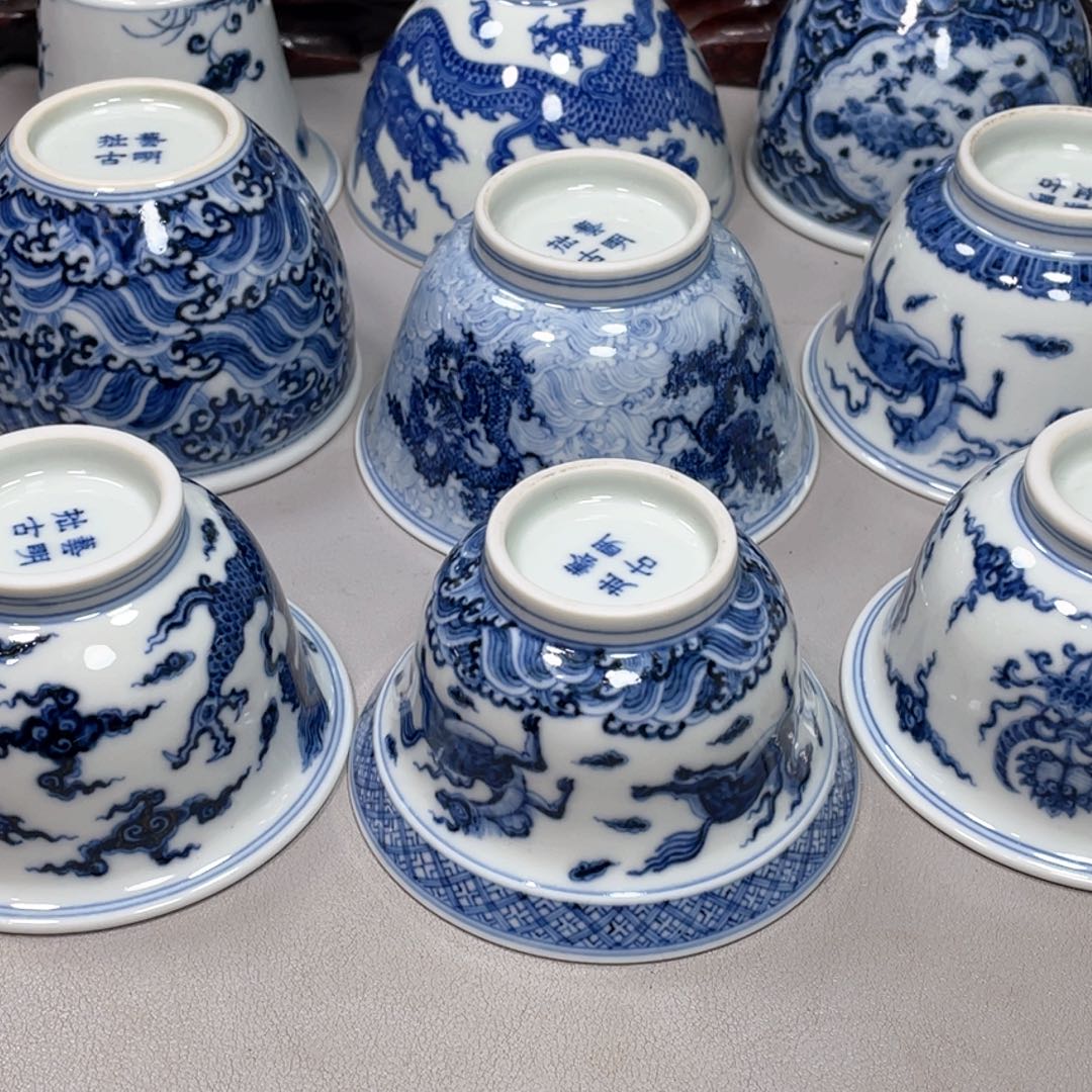 摆件且*行景德镇陶瓷现代手工陶瓷茶具