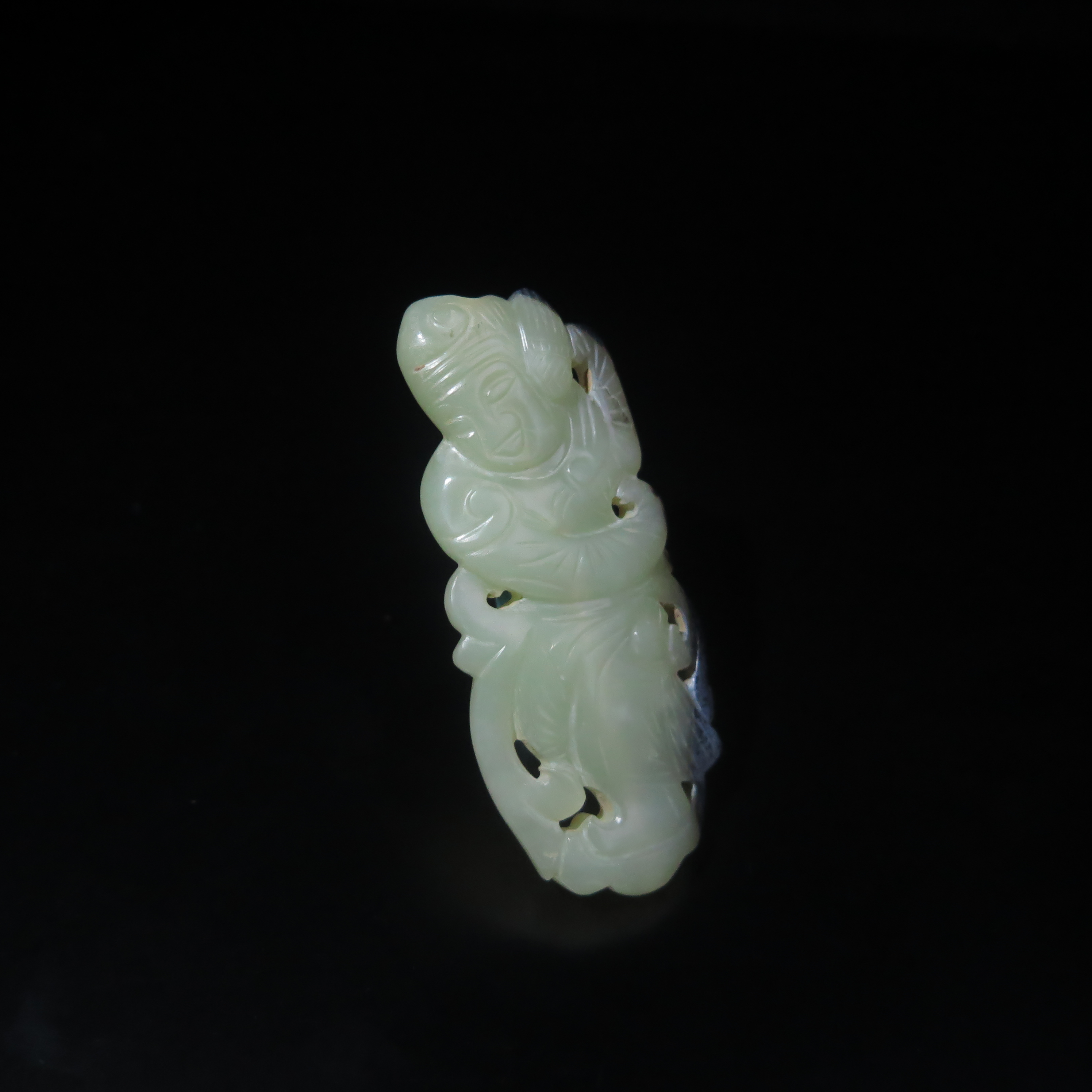 晚明中穿孔唐胡人玉勒/MZ559559/和田玉/民族文物