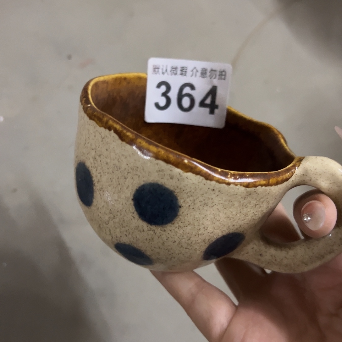 搪瓷微瑕波点矮杯一个364