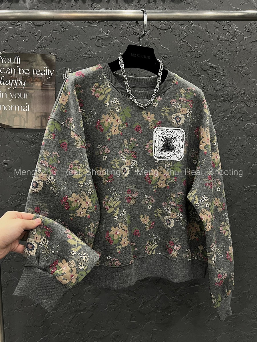 外贸纯棉T恤 2023新款卫衣圆领休闲宽松女装时尚夏季韩版