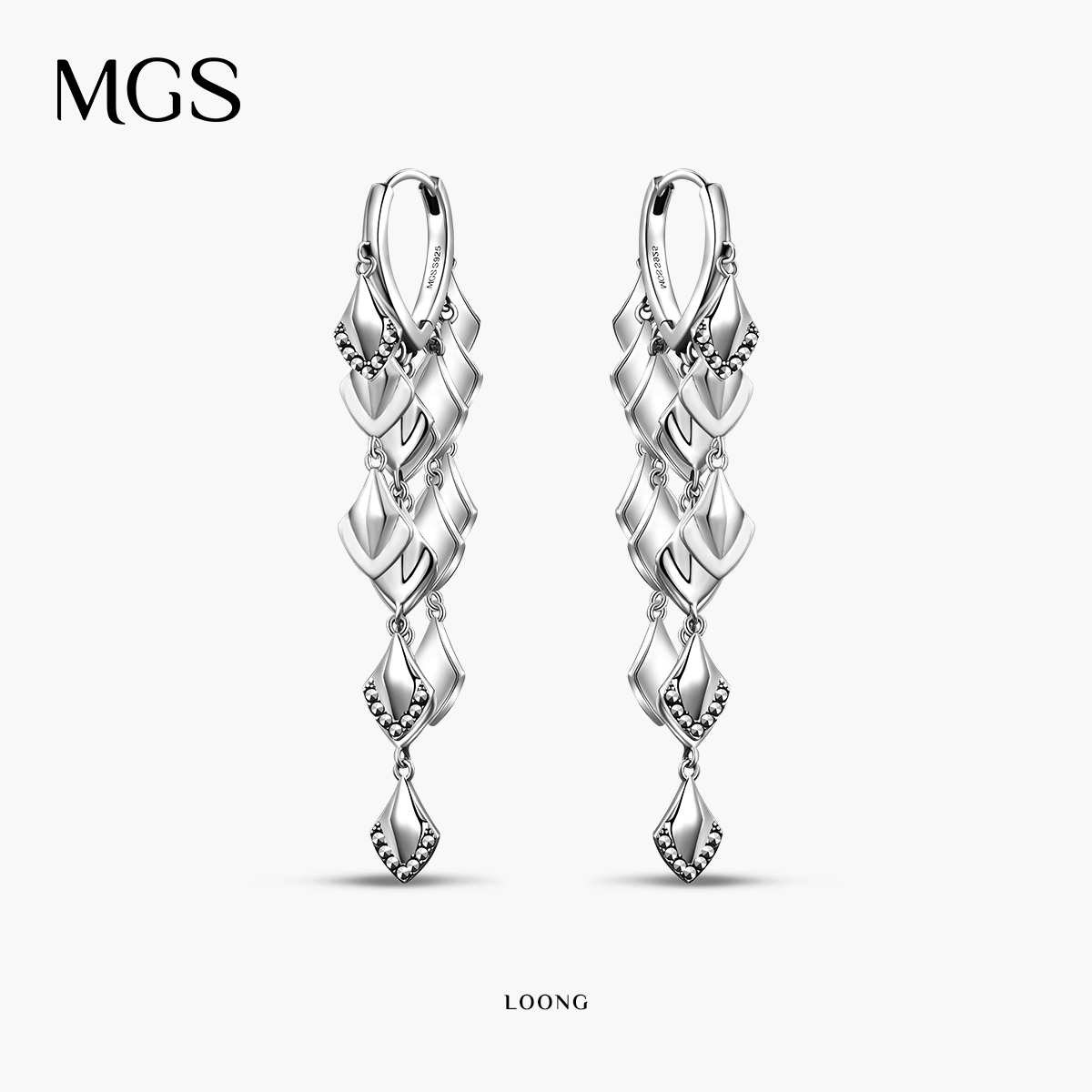 925银耳饰 MGS/曼古银S925纯银耳环精致复古中式耳饰 M0323496000