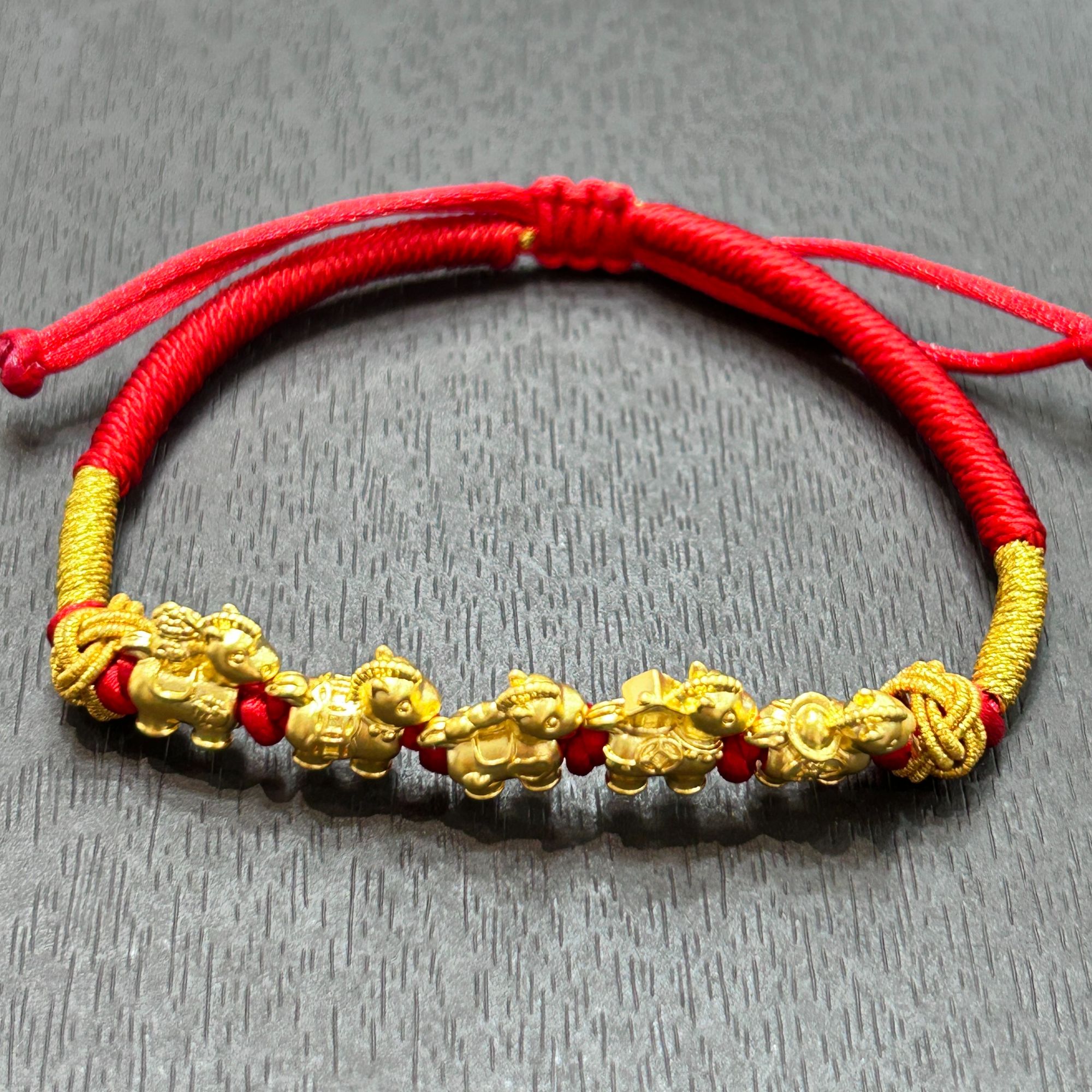 【木子专享】足金999投资金攒黄金五福马HJS1854克重多退少补